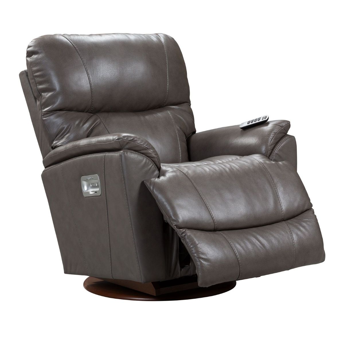 Picture of Trouper Gray Leather Swivel Power Rocker Recliner