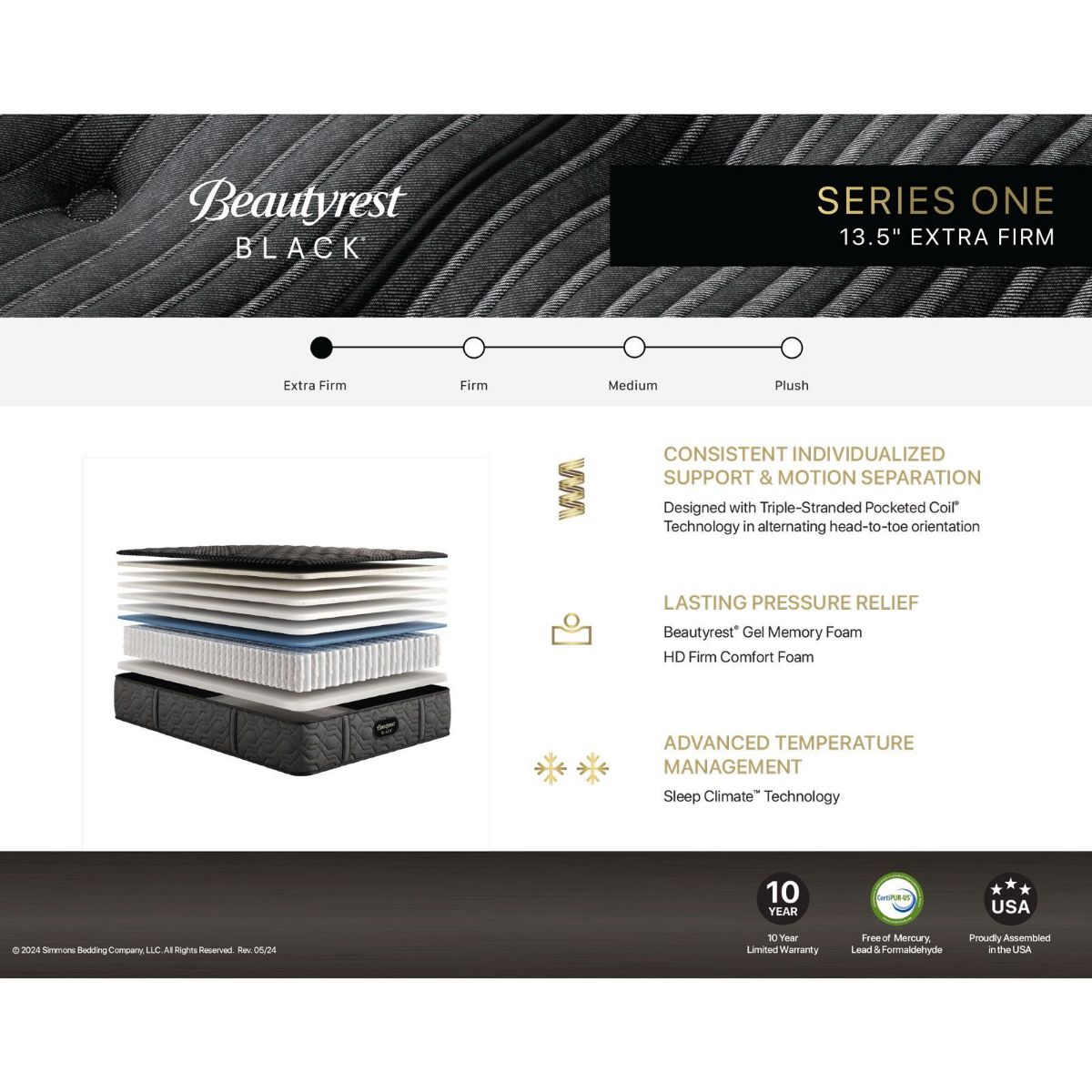 Picture of Beautyrest Black Series One Extra Firm Full Mattress Set