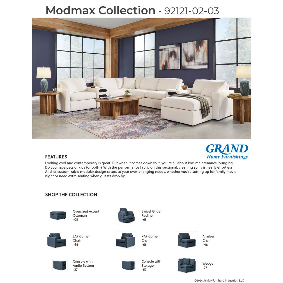 Picture of Modmax Ink Left Arm Facing Chair