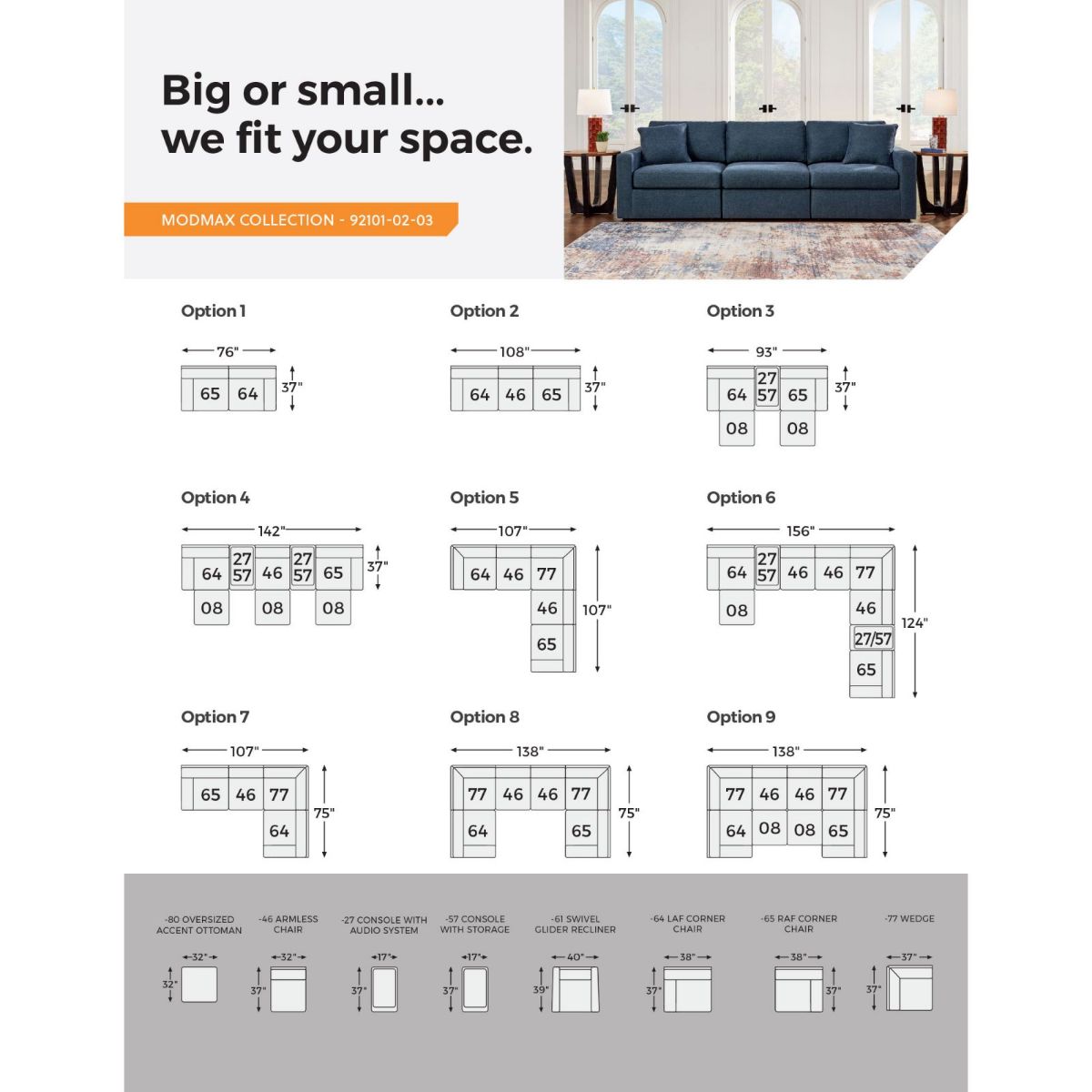 Picture of Modmax Ink 6-Piece Modular Sectional