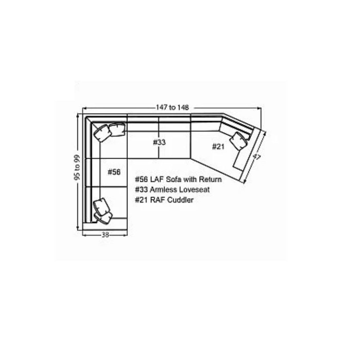 Picture of Ellie 3-Piece Stationary Sectional