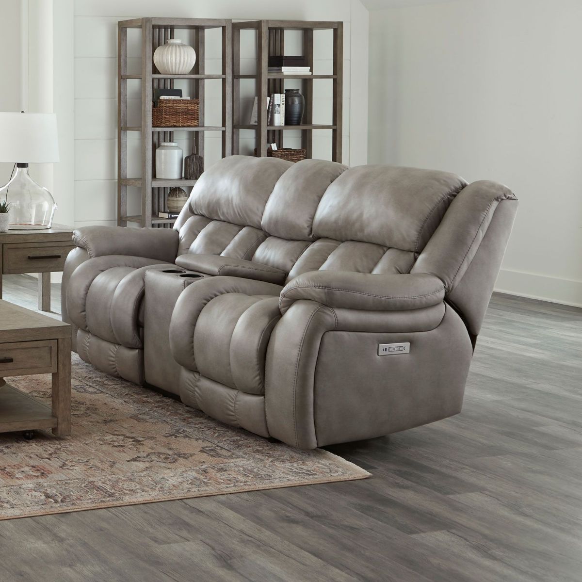 Picture of Drifter Smoke Power Recliner Console Loveseat