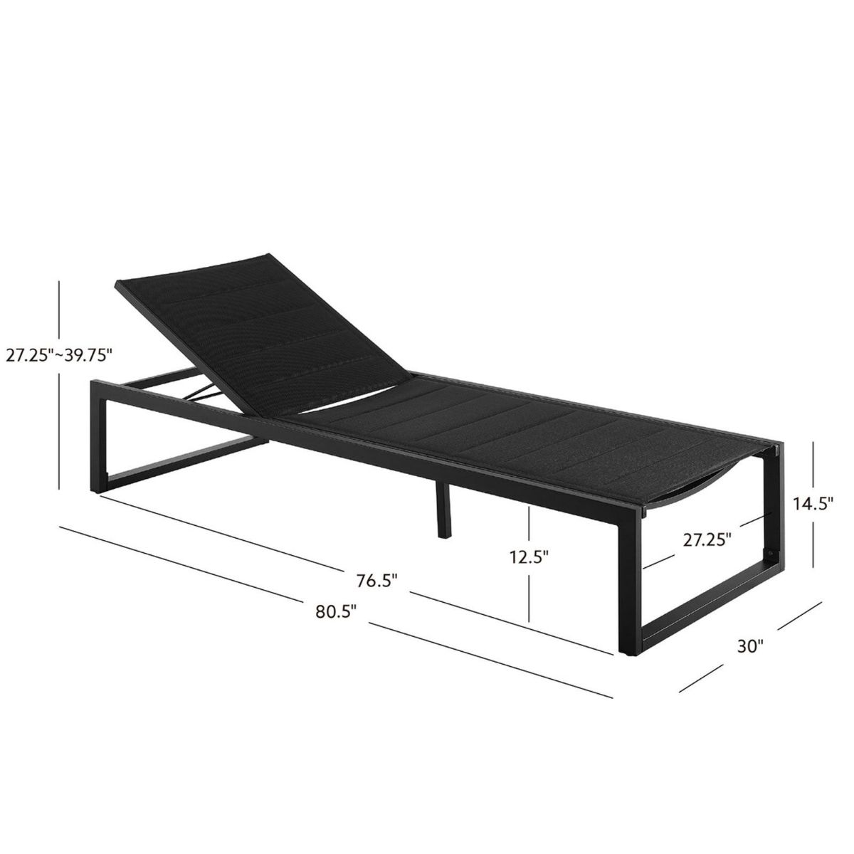 Picture of Alora Black Chaise Lounge
