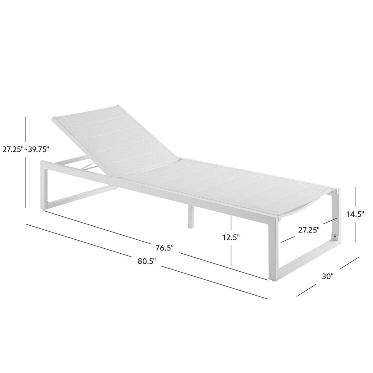 Picture of Alora White Chaise Lounge