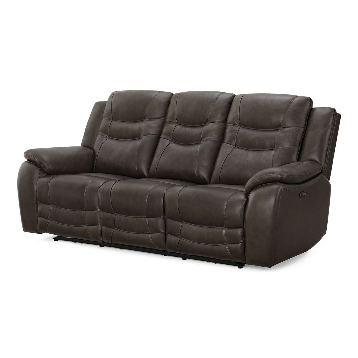 Picture of Charcoal Leather Power Recliner Sofa