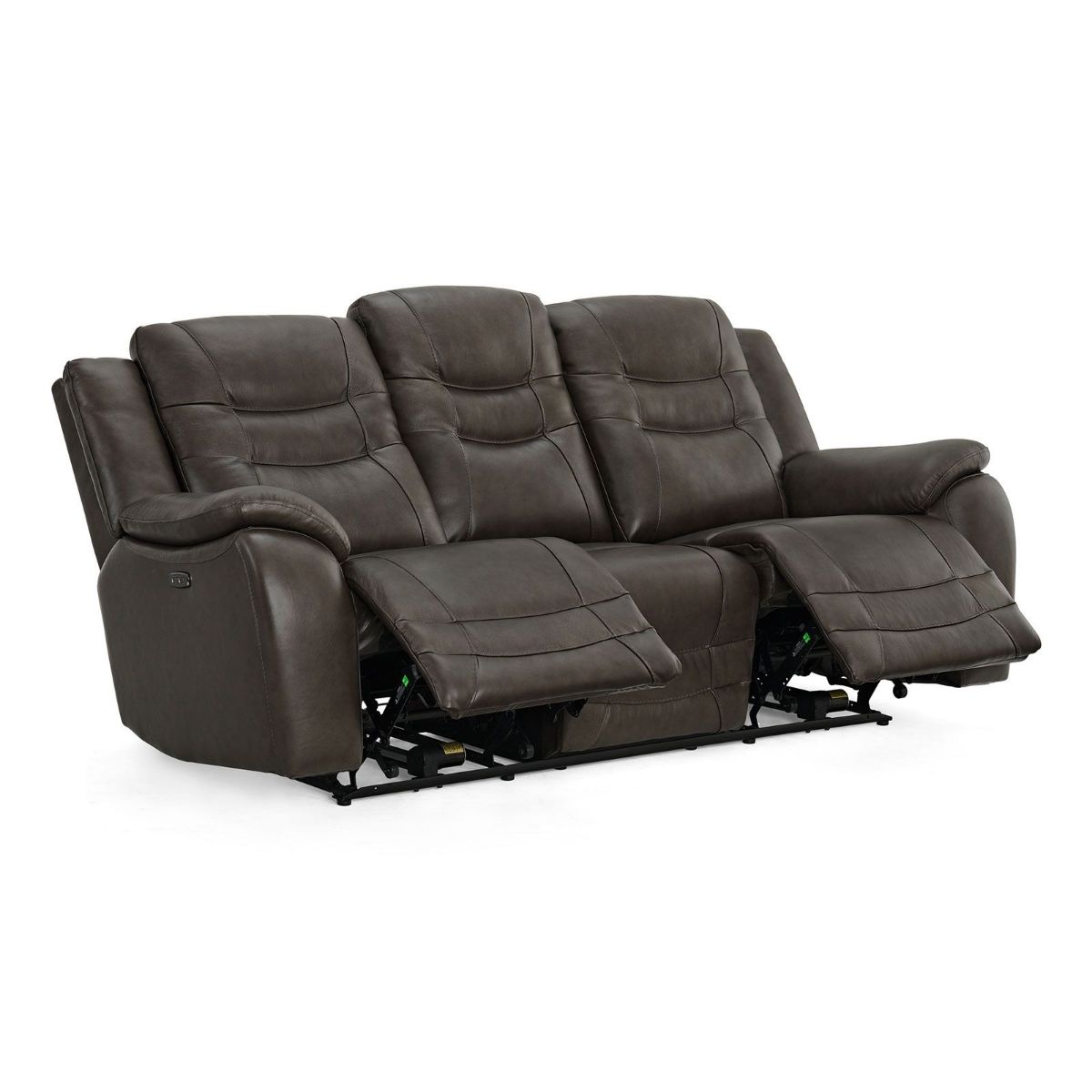 Picture of Charcoal Leather Power Recliner Sofa