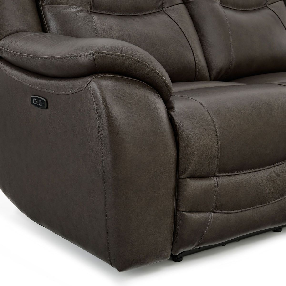 Picture of Charcoal Leather Power Recliner Sofa