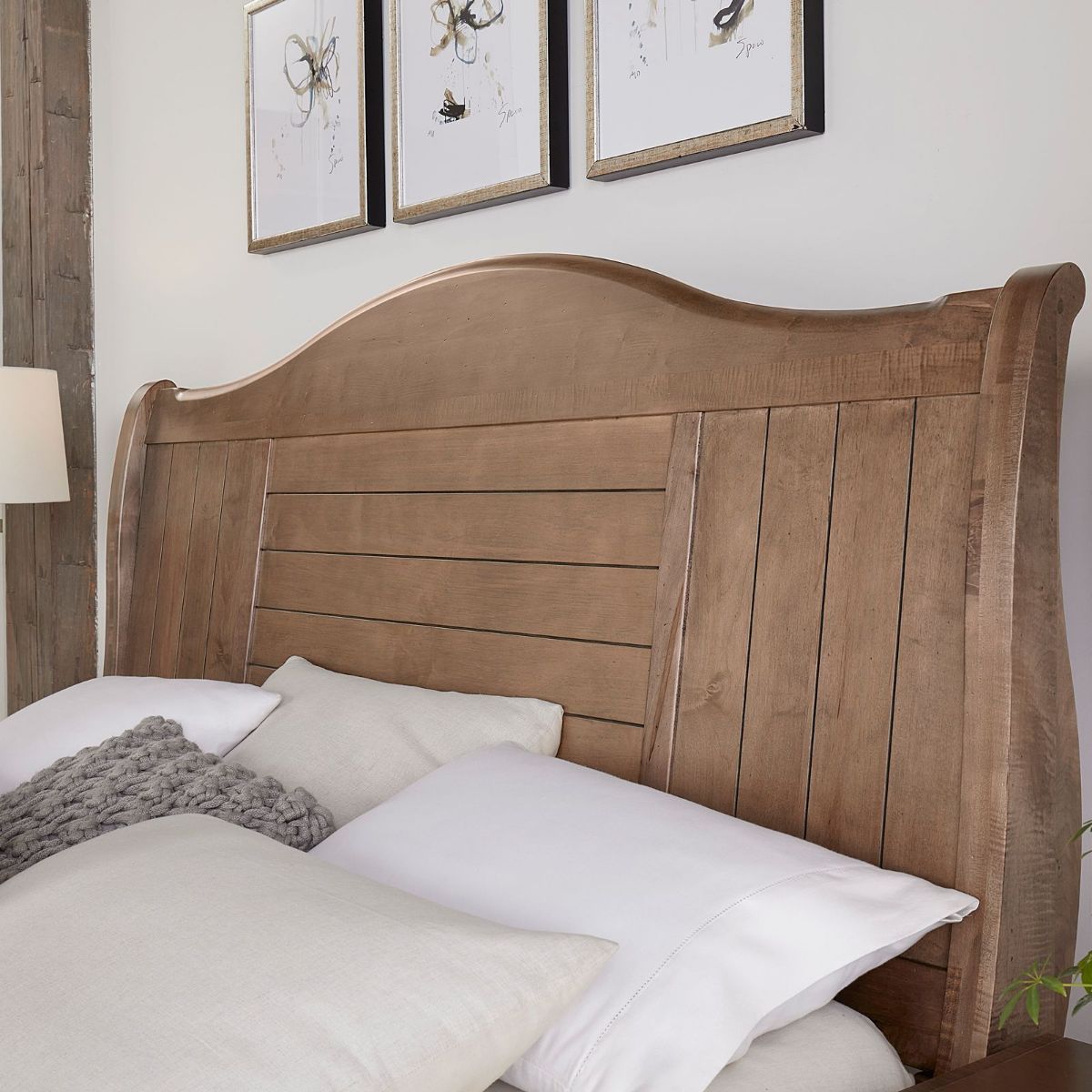 Picture of Cool Farmhouse Natural King Sleigh Bed