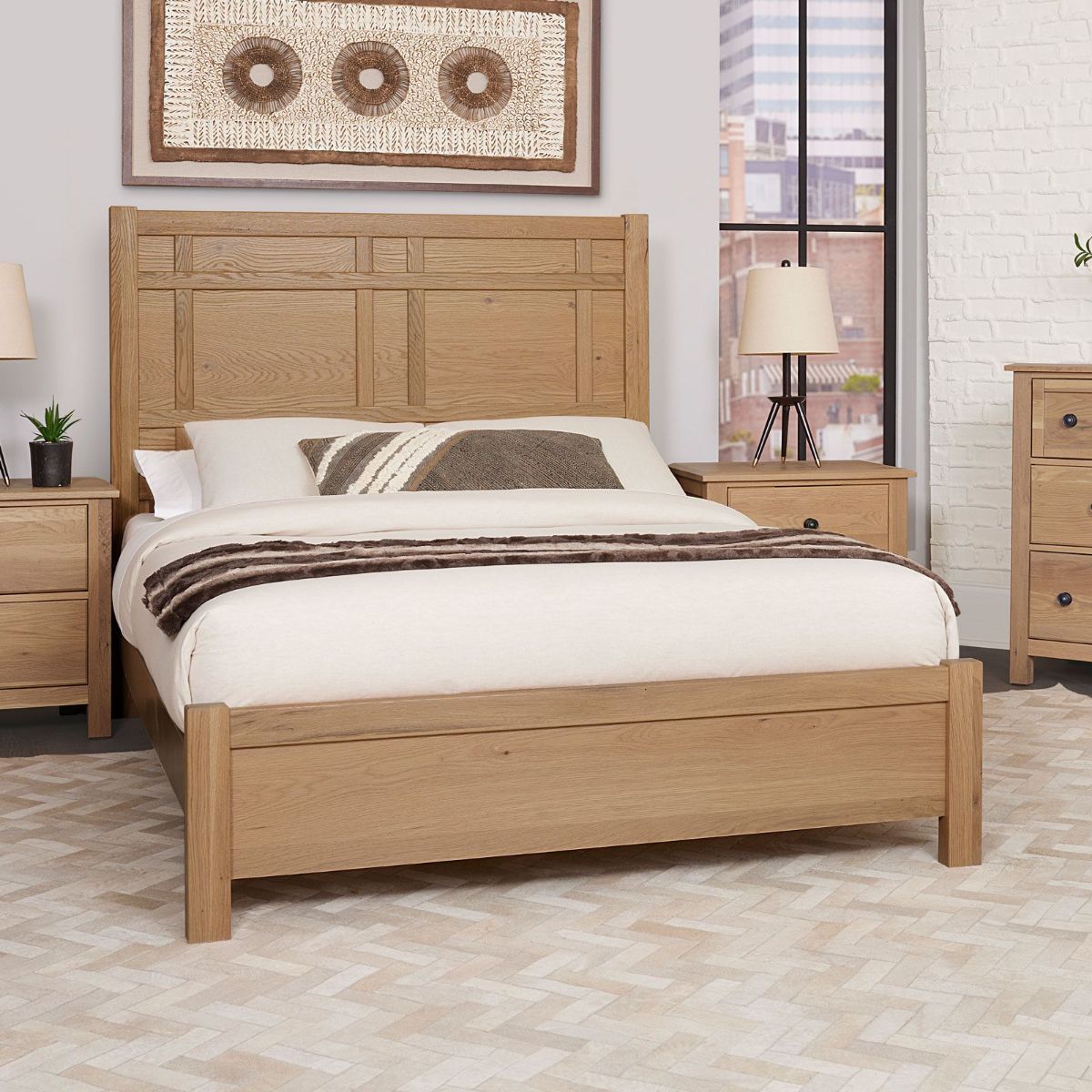 Picture of Clear Oak Architectural Queen Bed