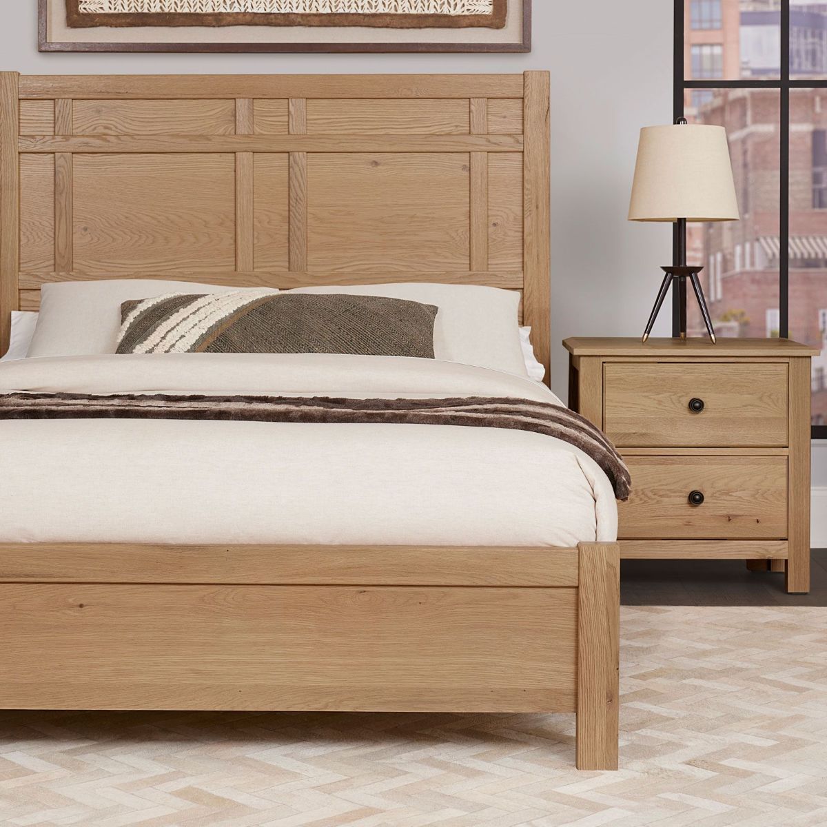 Picture of Clear Oak Architectural Queen Bed