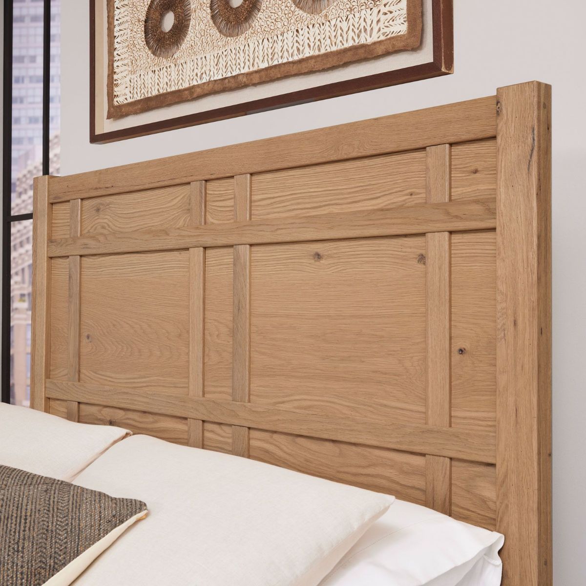 Picture of Clear Oak Architectural Queen Bed