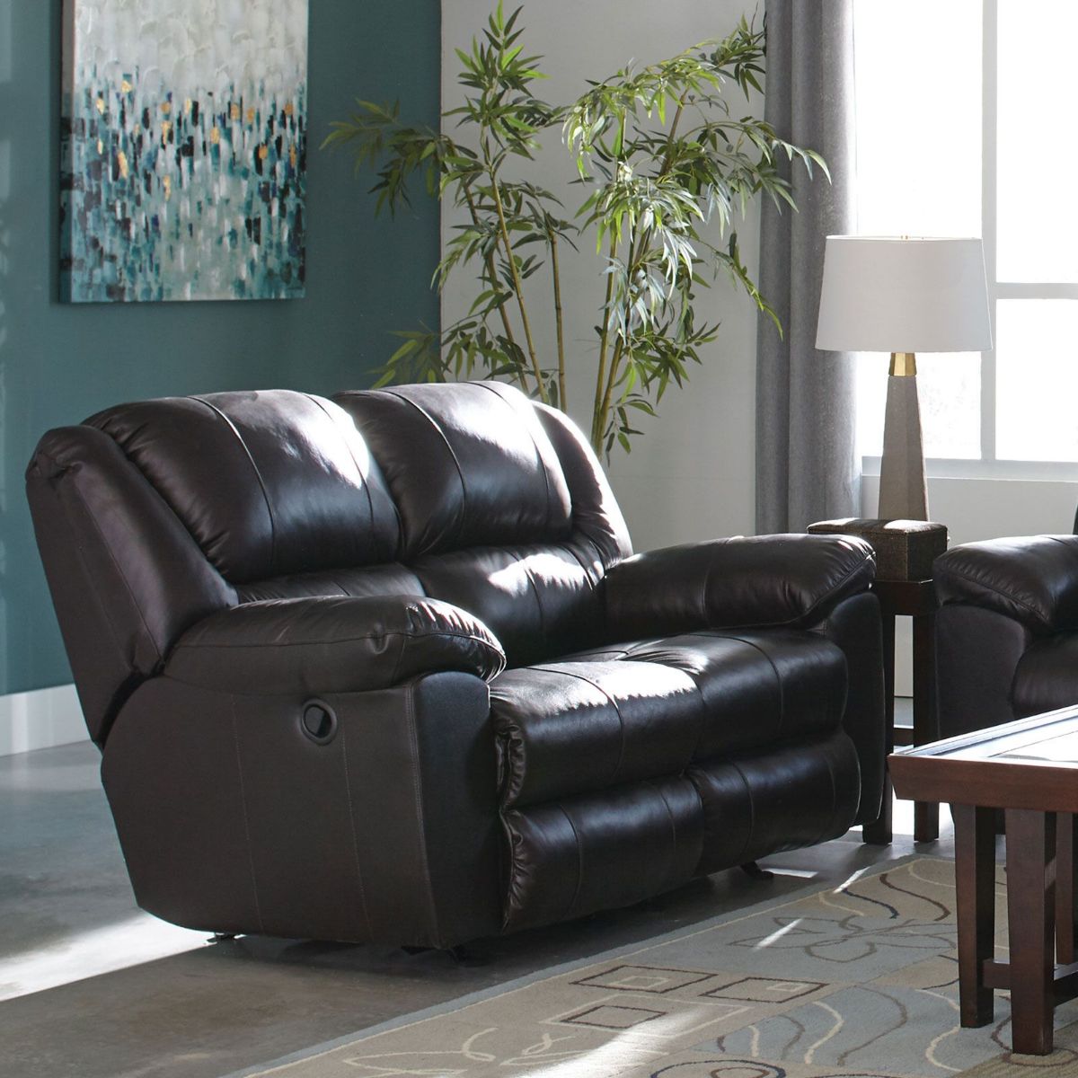 Picture of Transformer Chocolate Leather Rocking Recliner Loveseat