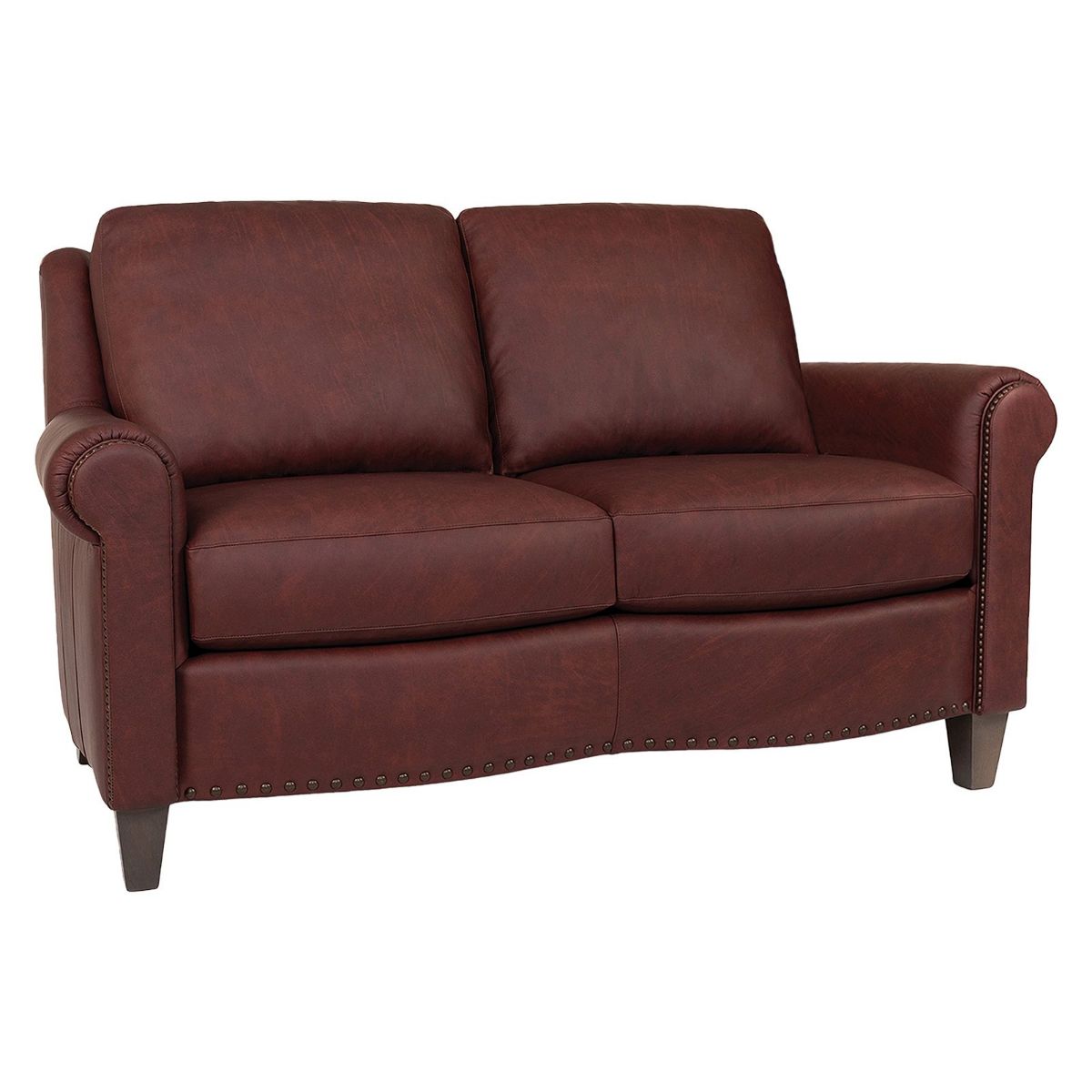 Picture of Burgundy Leather Loveseat #268