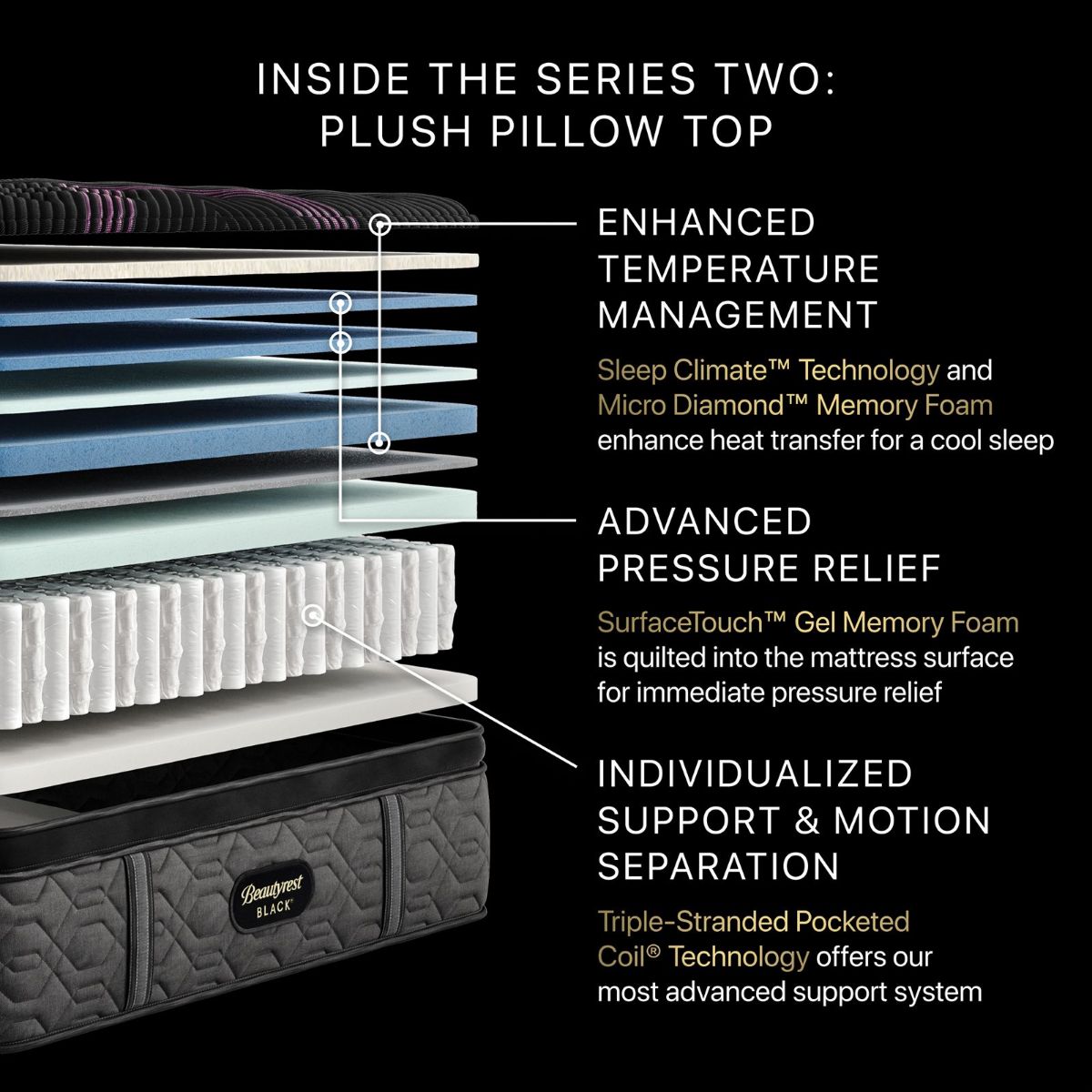 Picture of Beautyrest Black Series Two Plush Pillow Top Full Mattress Set