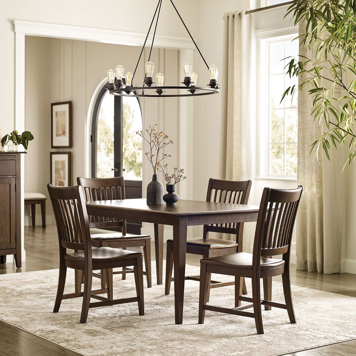 Picture of Kafe Mocha 60" Dining Table & 4 Side Chairs