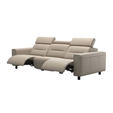 Emily Leather Wide-Arm Power Recliner Sectional