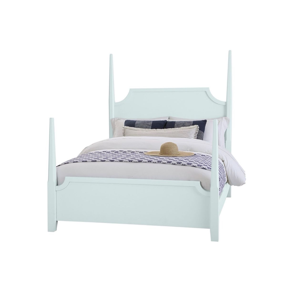 Picture of Tide & Timber Blue Queen Pencil Poster Bed