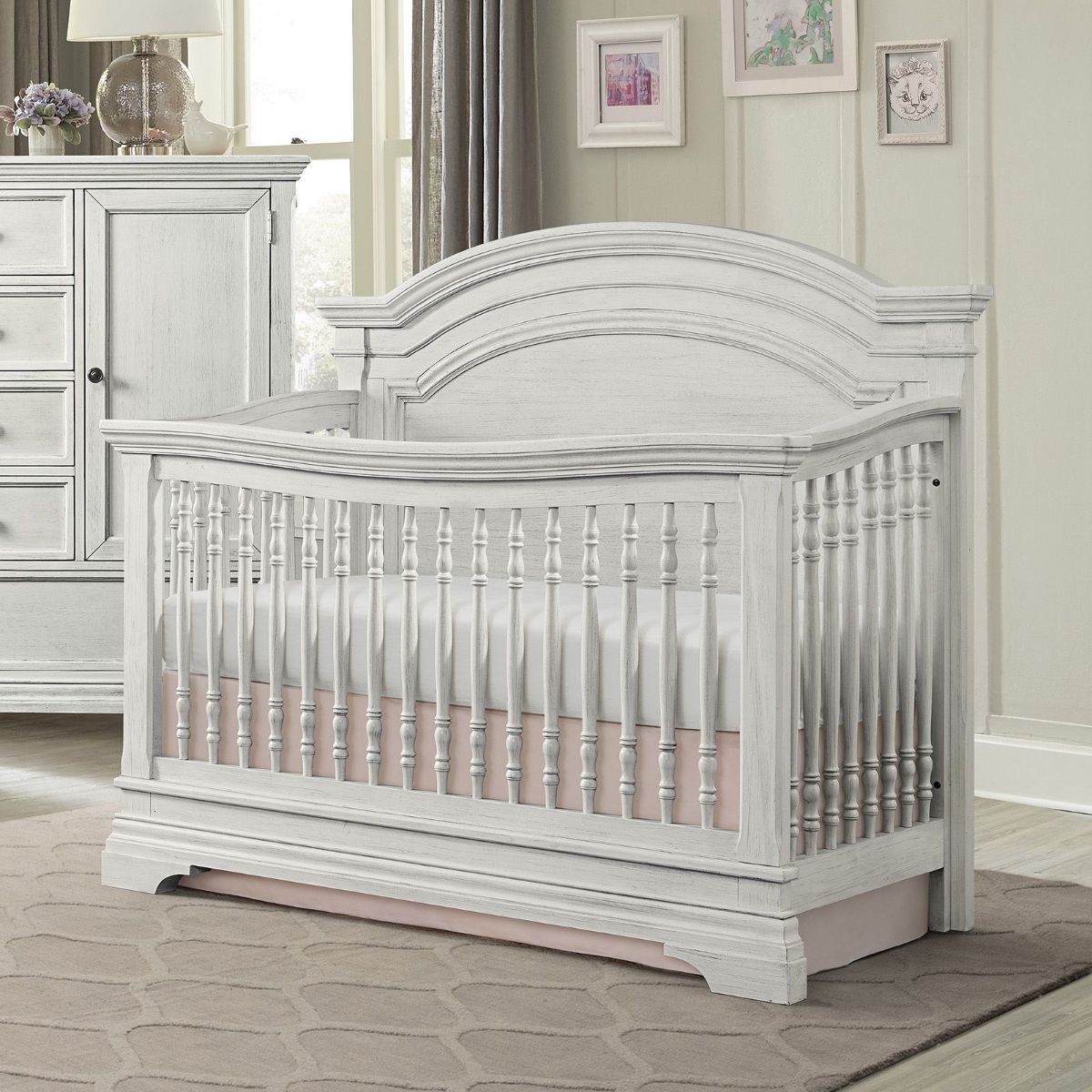 Picture of Olivia Brushed White Arched Crib