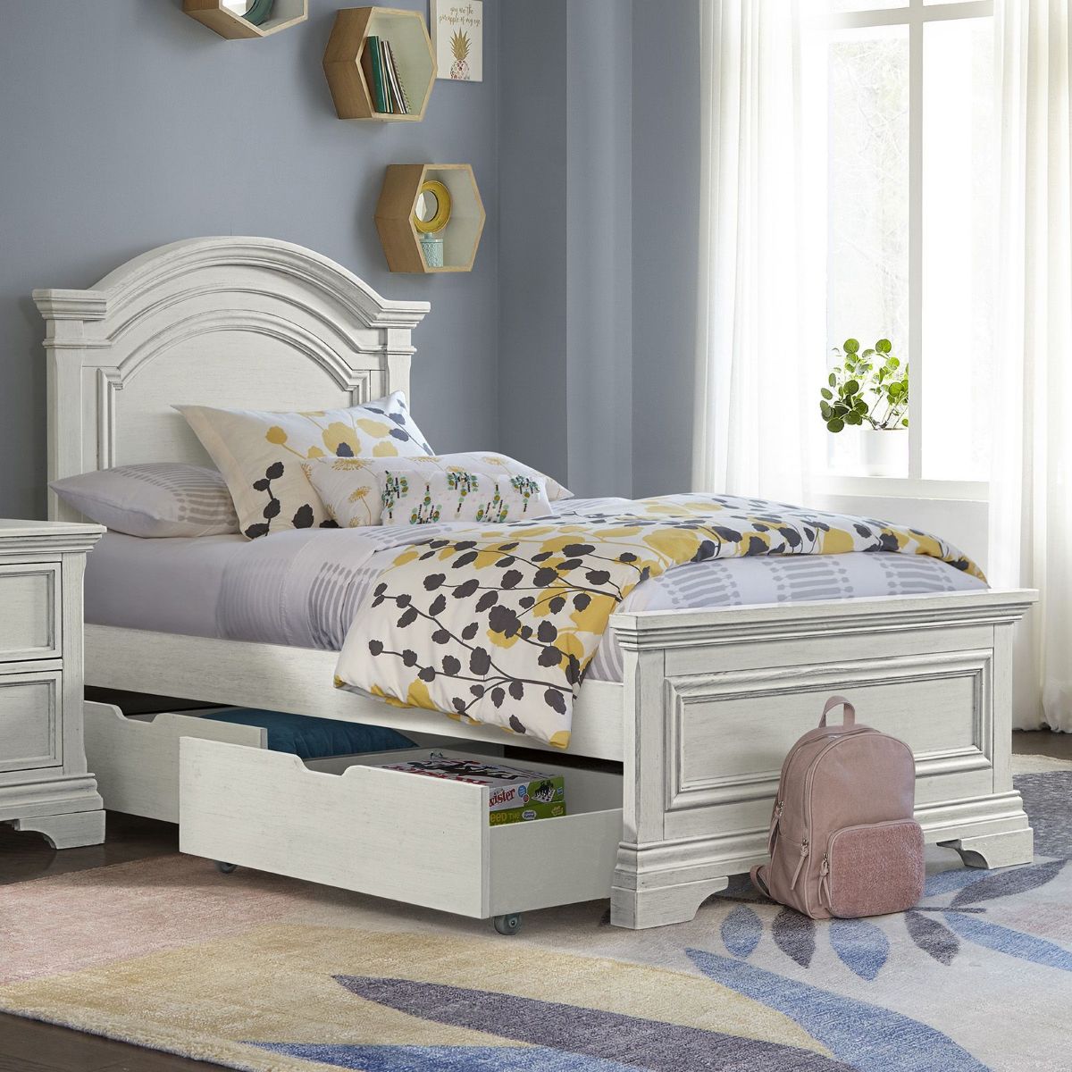 Picture of Olivia Brushed White Twin Bed