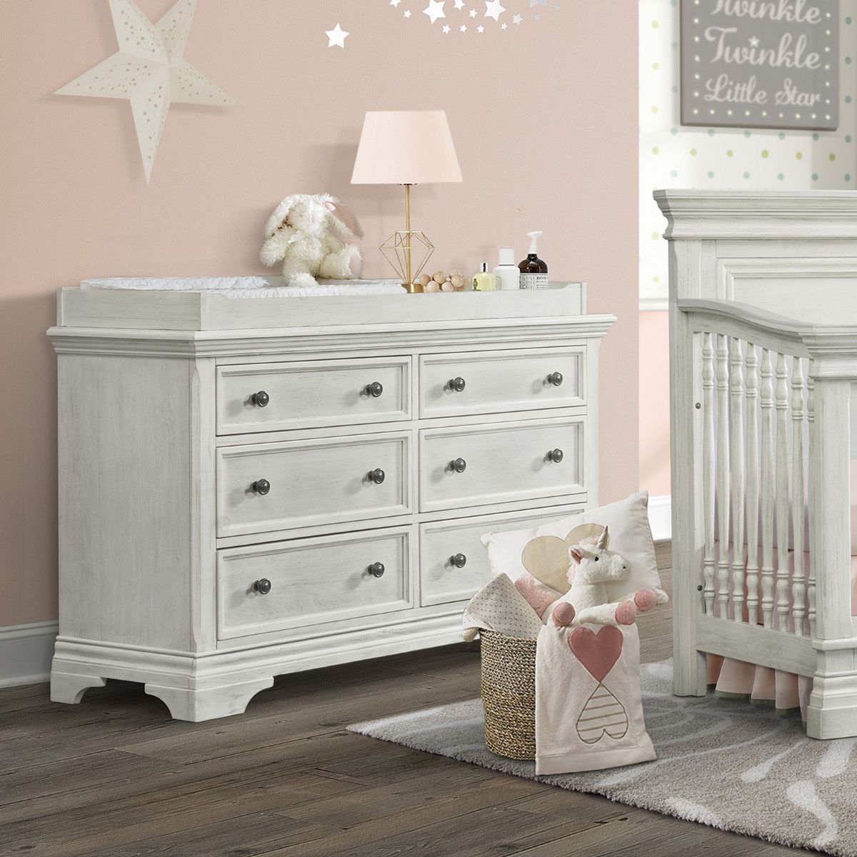 Picture of Olivia Brushed White Dresser & Changer Topper