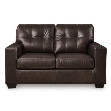 Santorine Brown Leather Loveseat