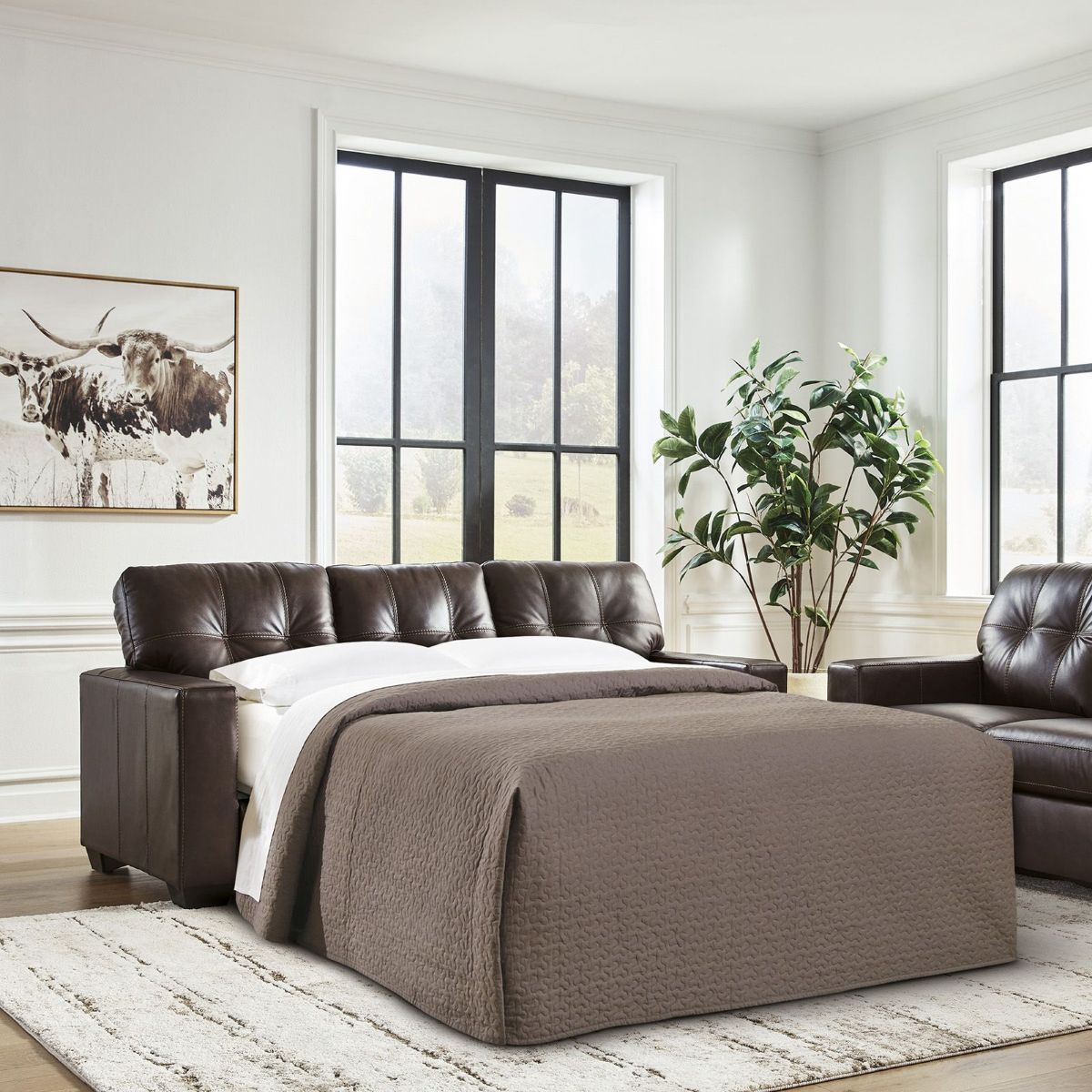 Picture of Santorine Brown Leather Queen Sleeper