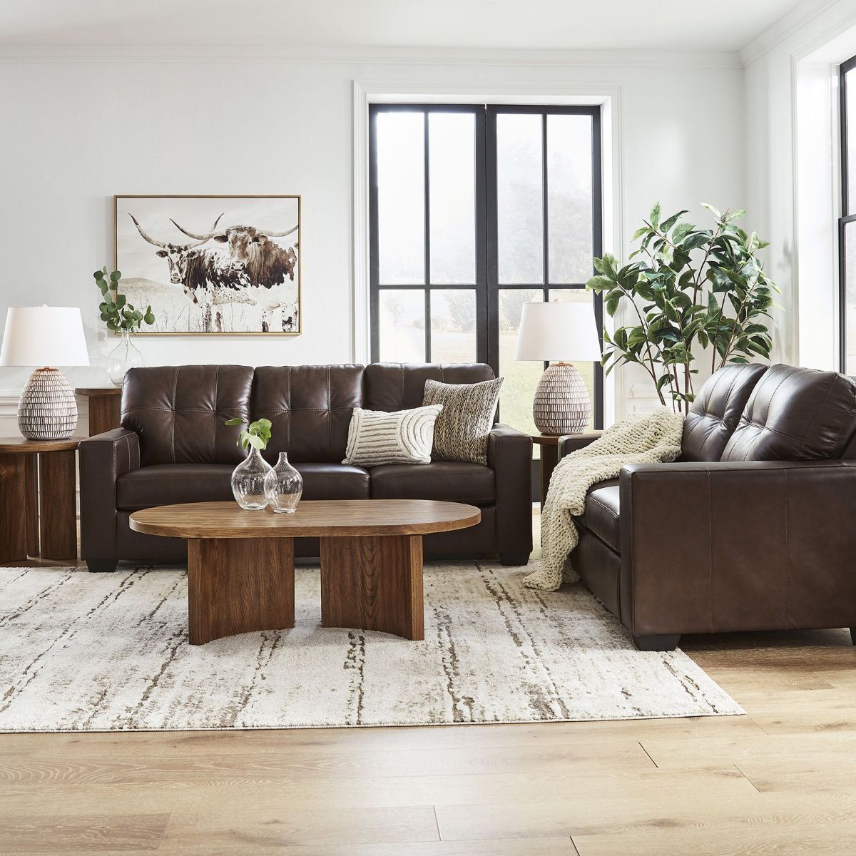 Picture of Santorine Brown Leather Queen Sleeper