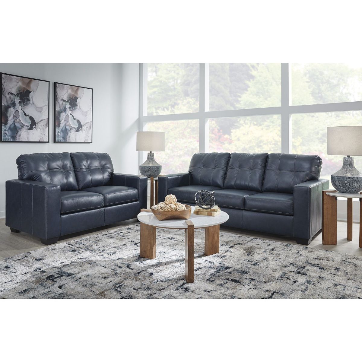 Picture of Santorine Ocean Leather Sofa