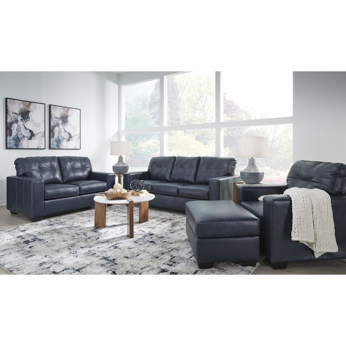 Picture of Santorine Ocean Leather Sofa