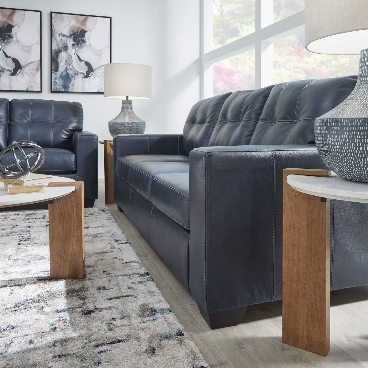 Picture of Santorine Ocean Leather Sofa