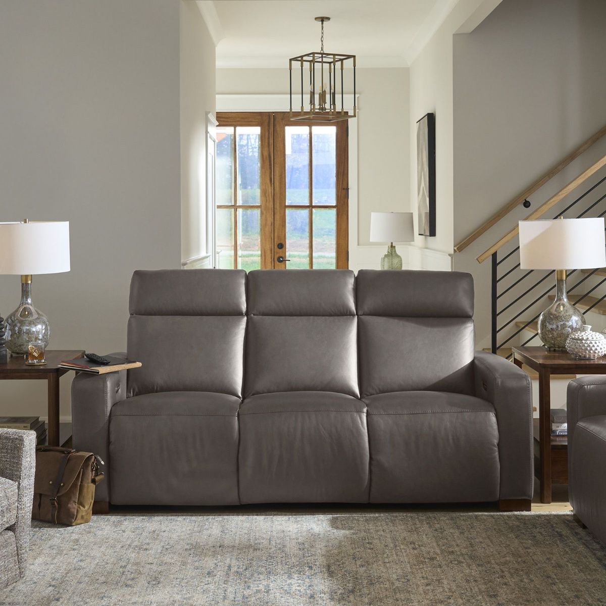 Picture of Acadia Shitake Leather Power Recliner Sofa