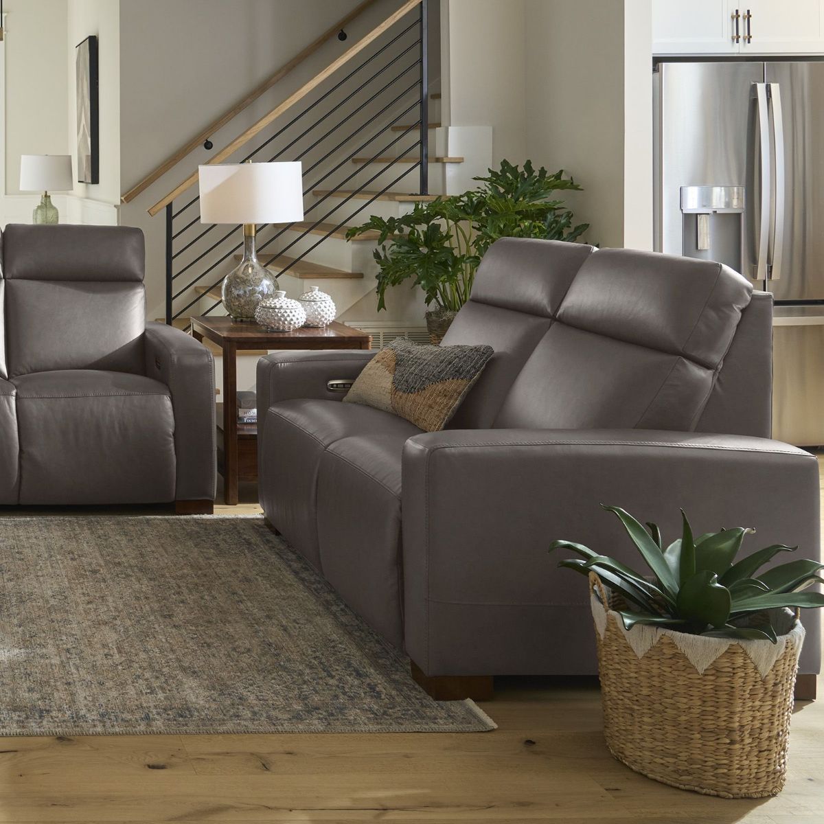 Picture of Acadia Shitake Leather Power Recliner Loveseat