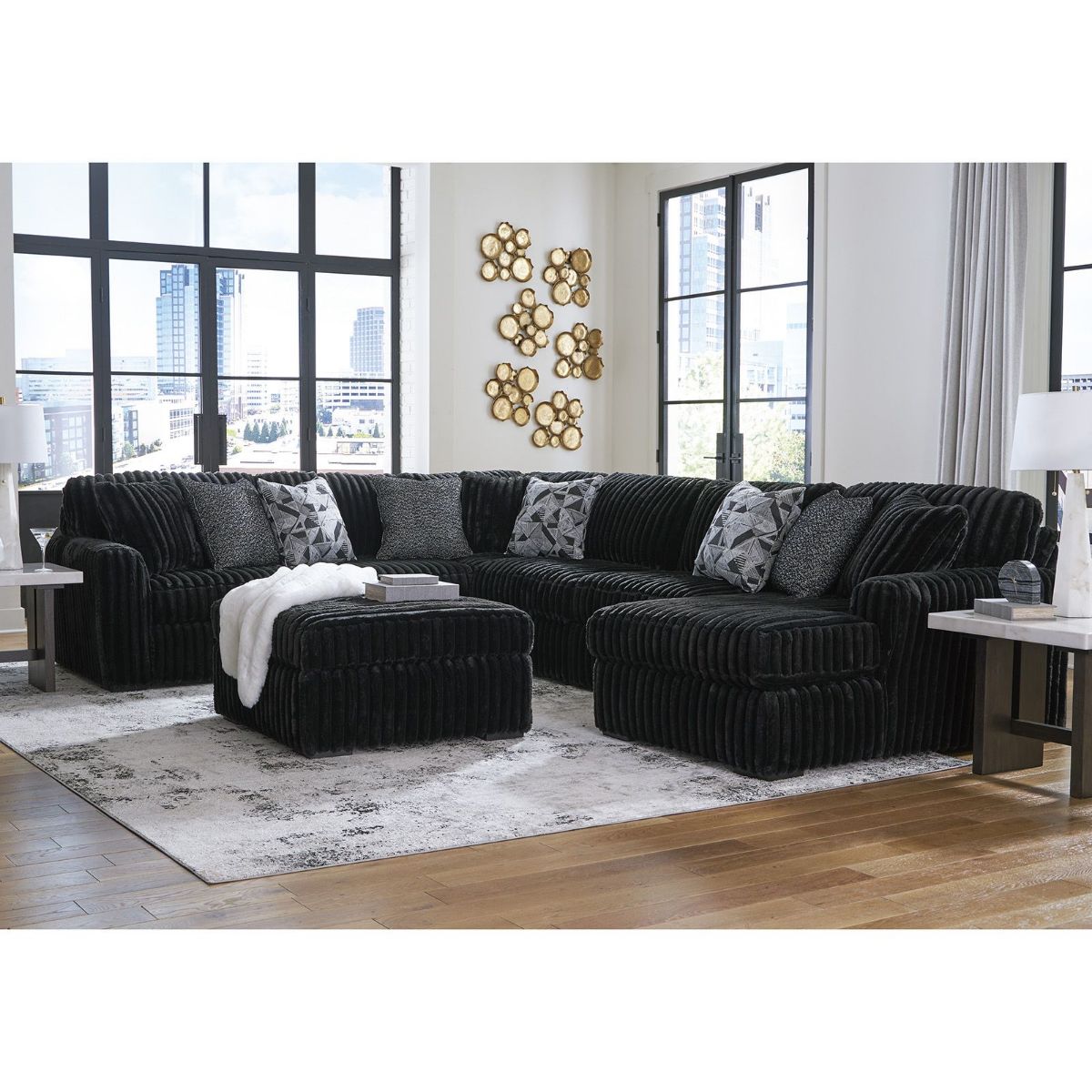 Picture of Midnight Madness Onyx 4-Piece Sectional
