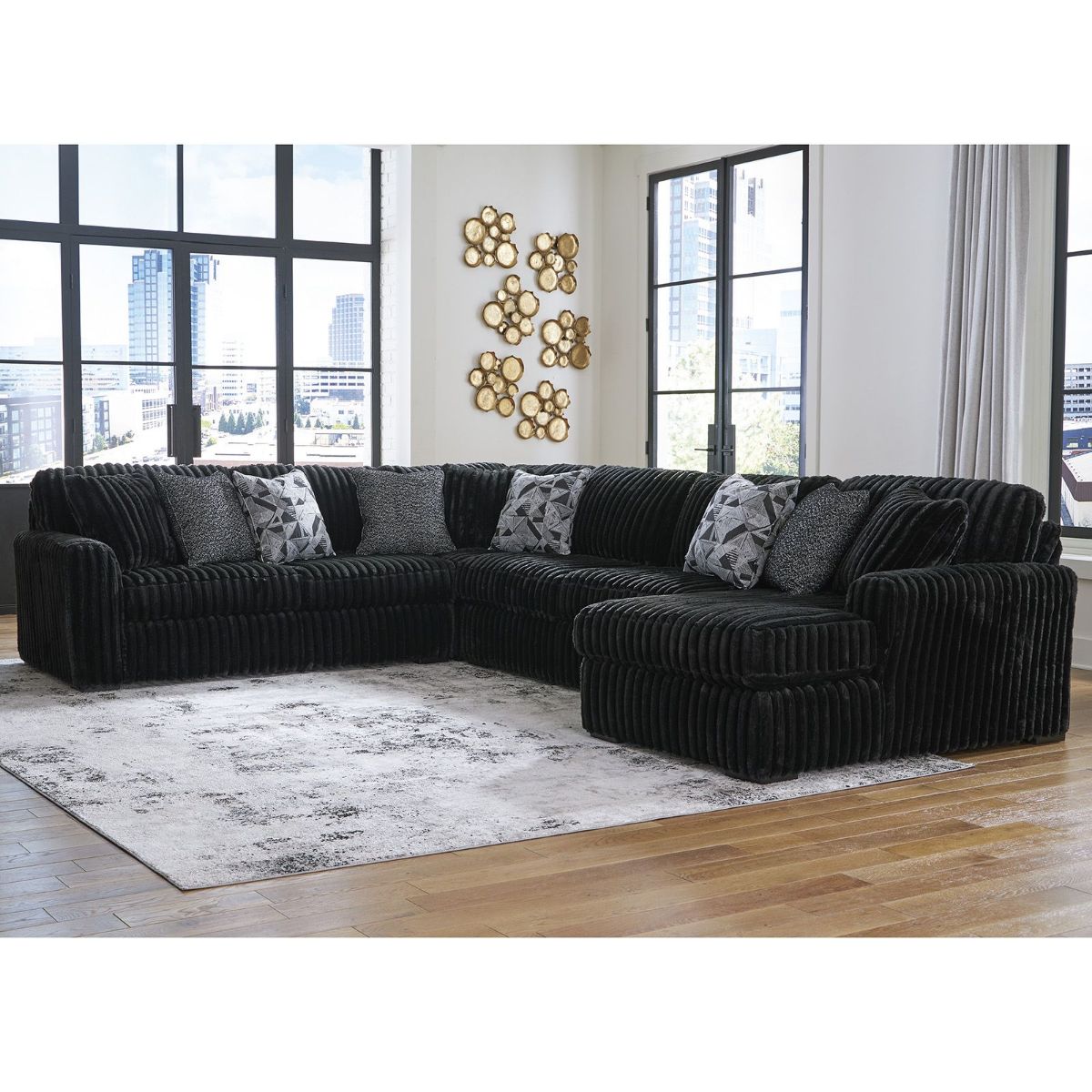 Picture of Midnight Madness Onyx 4-Piece Sectional