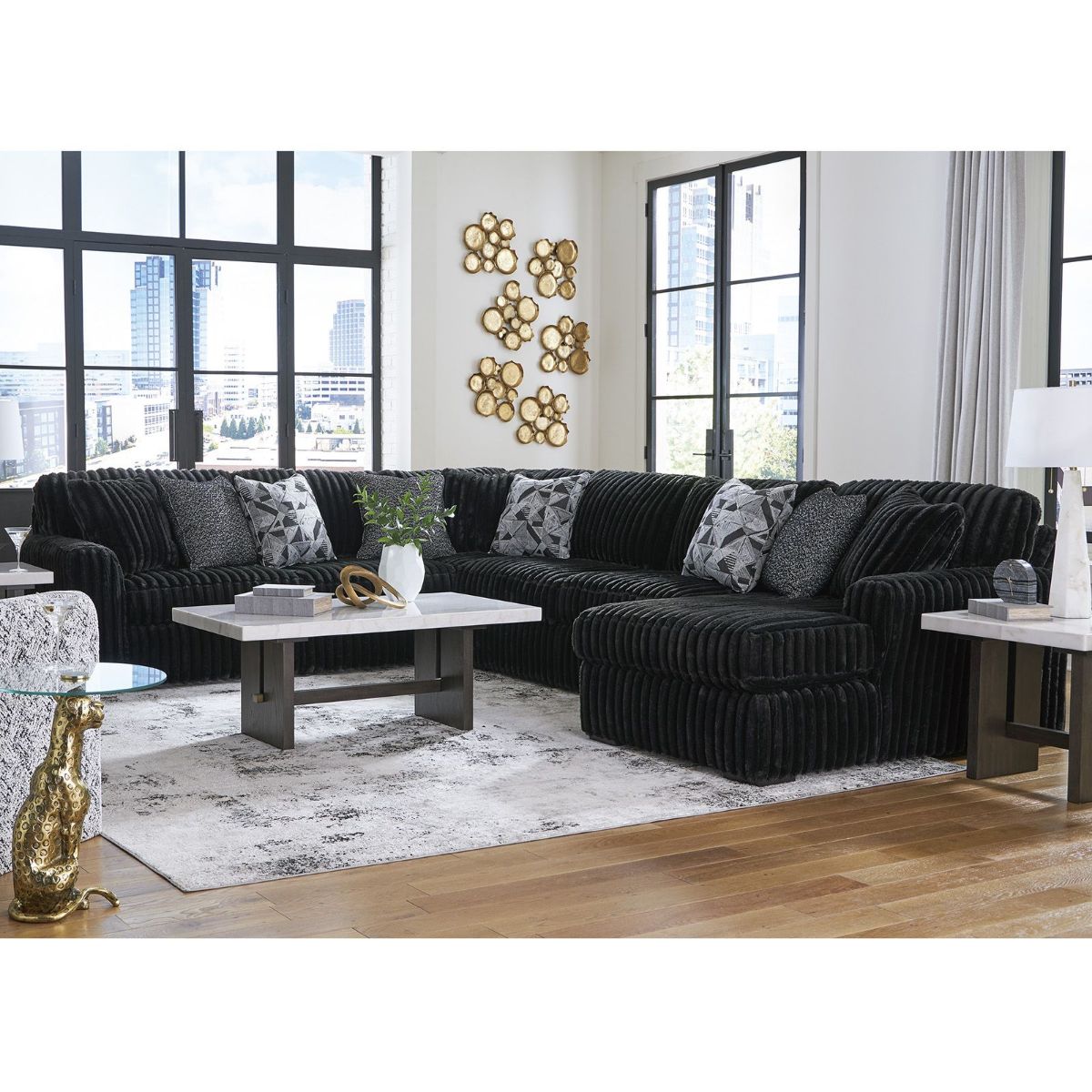 Picture of Midnight Madness Onyx 4-Piece Sectional