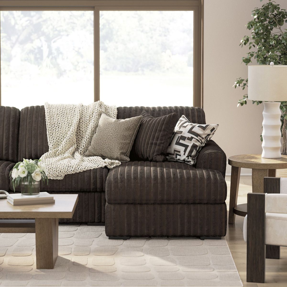 Picture of Midnight Madness Chocolate 4-Piece Sectional