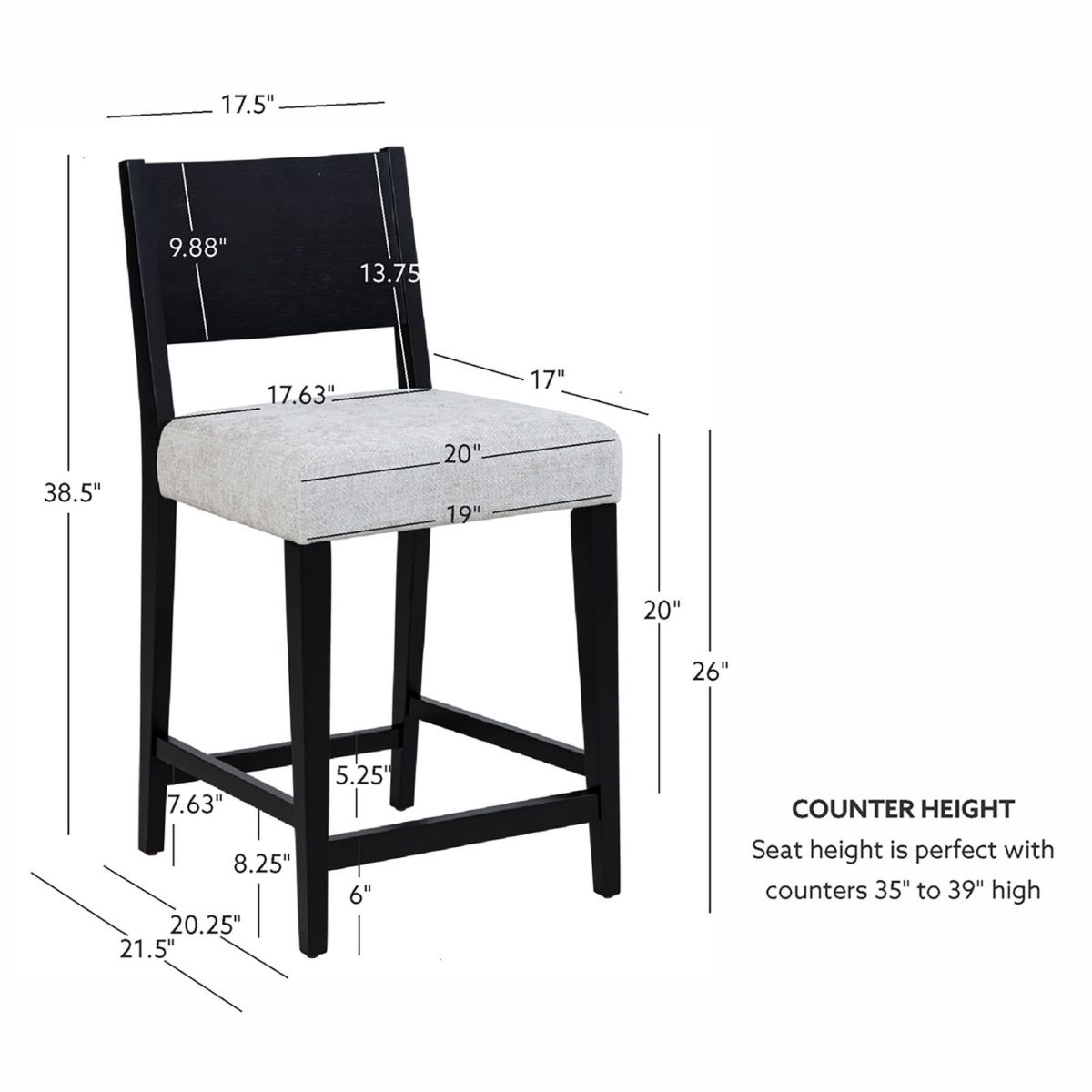 Picture of Cosgrove Black Counter Stool