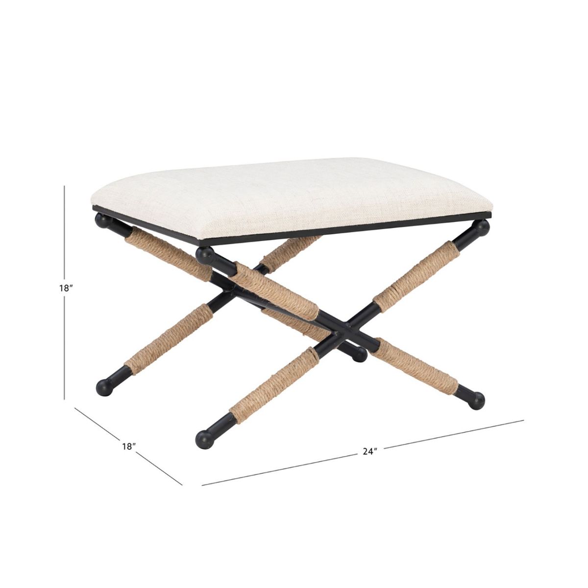 Picture of Campaign Linen Accent Stool