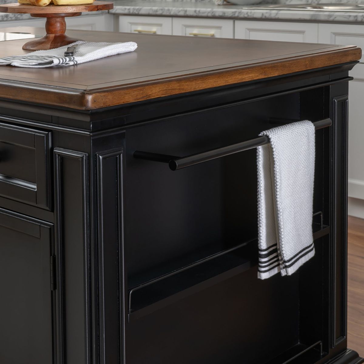 Picture of Penda Black Kitchen Island & 2 Stools