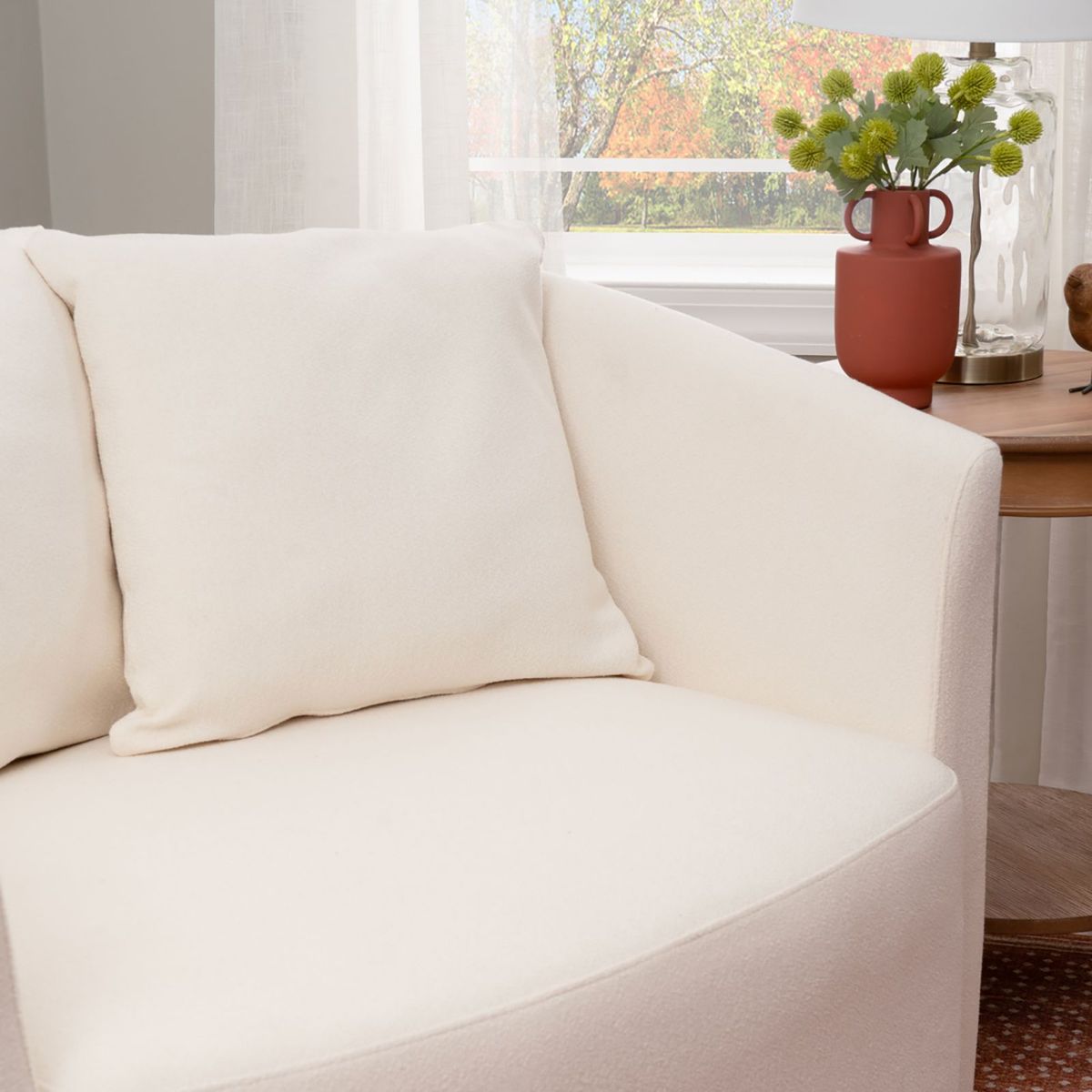 Picture of Ruby White Sherpa Swivel Chair