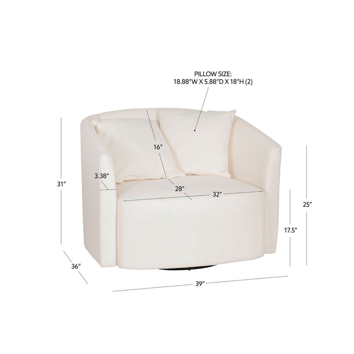 Picture of Ruby White Sherpa Swivel Chair