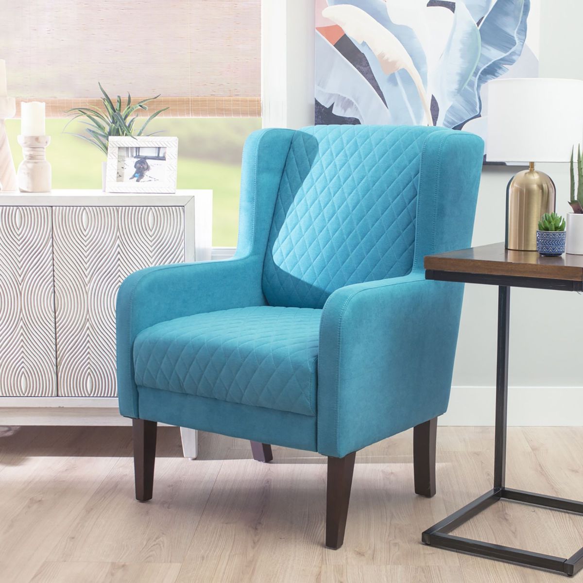 Picture of Teal Wingback Chair