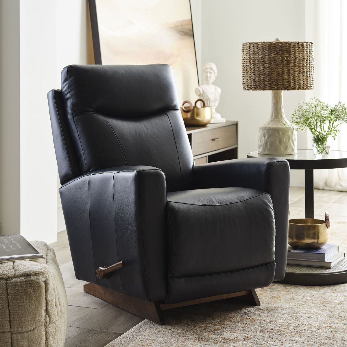 Picture of Kodie Blue Leather Rocker Recliner