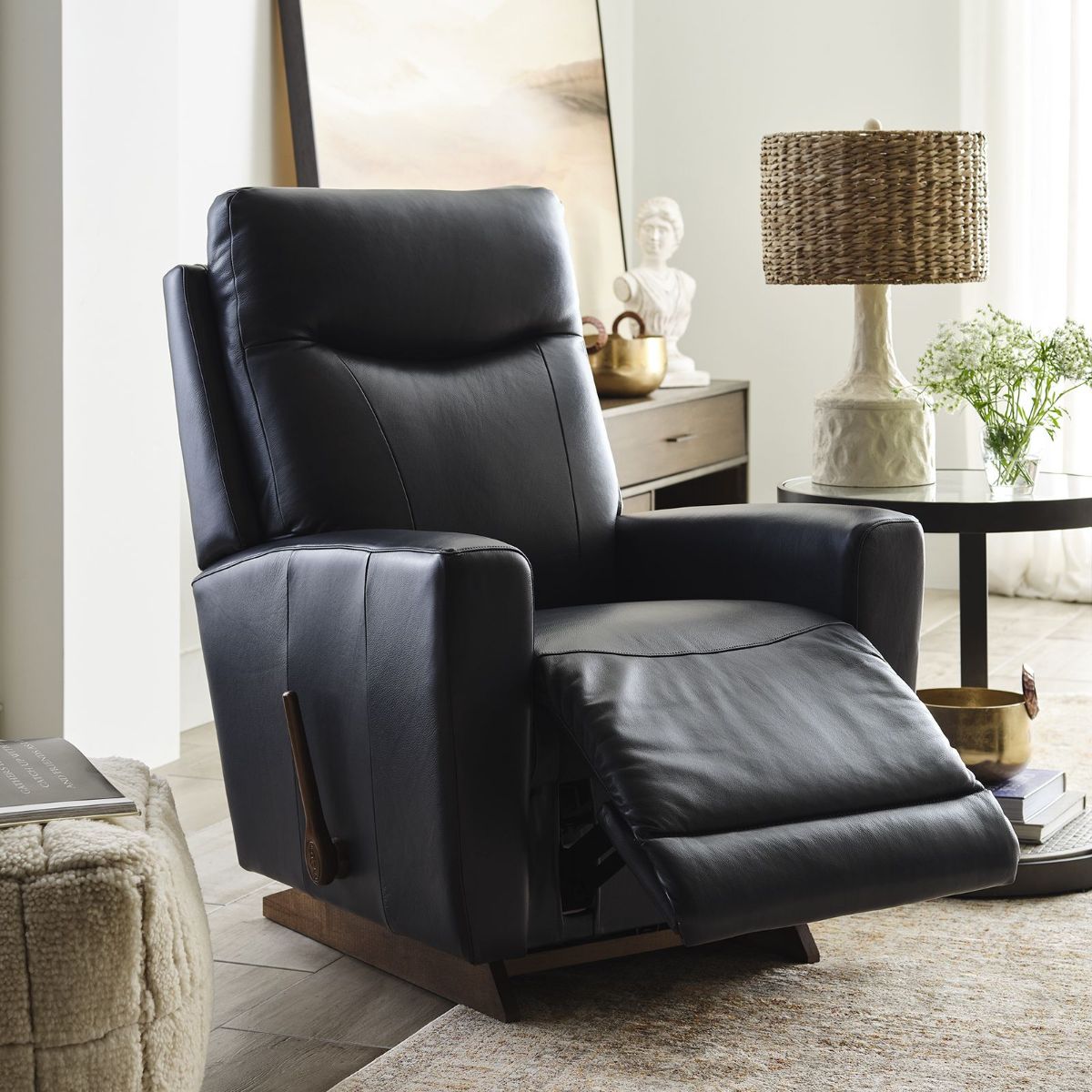 Picture of Kodie Blue Leather Rocker Recliner