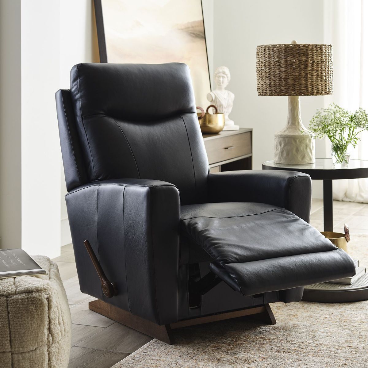 Picture of Kodie Blue Leather Rocker Recliner