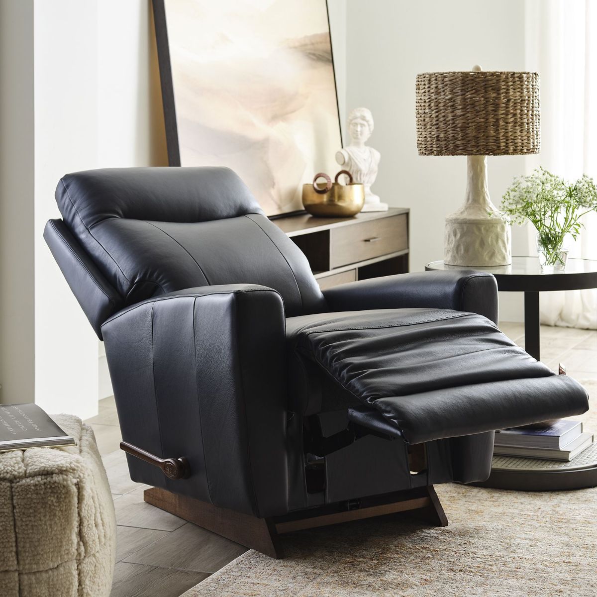 Picture of Kodie Blue Leather Rocker Recliner