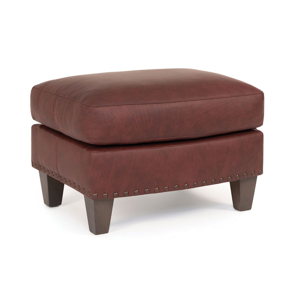 Picture of Burgundy Leather Ottoman #268