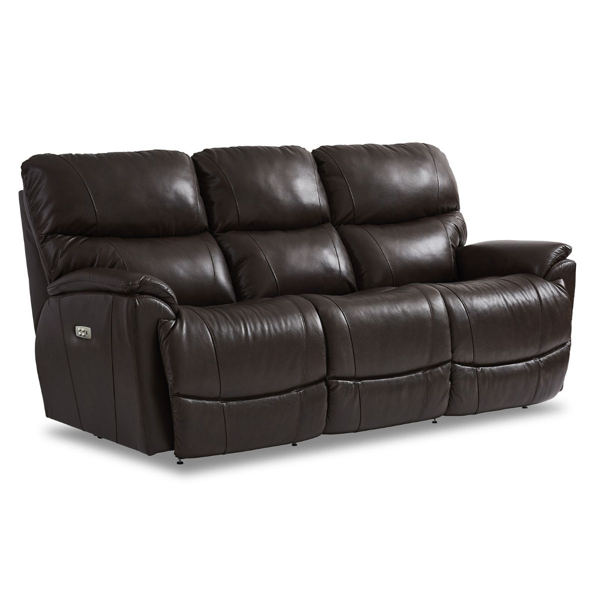 Picture of Trouper Walnut Leather Power Recliner Sofa with Headrest