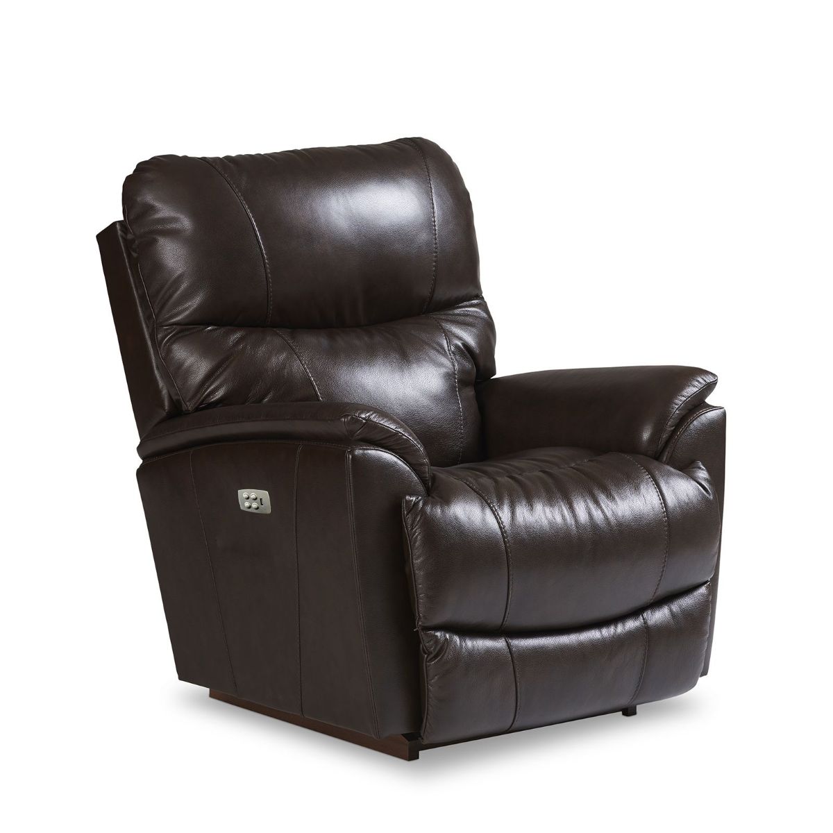 Picture of Trouper Walnut Leather Rocker Recliner with Headrest