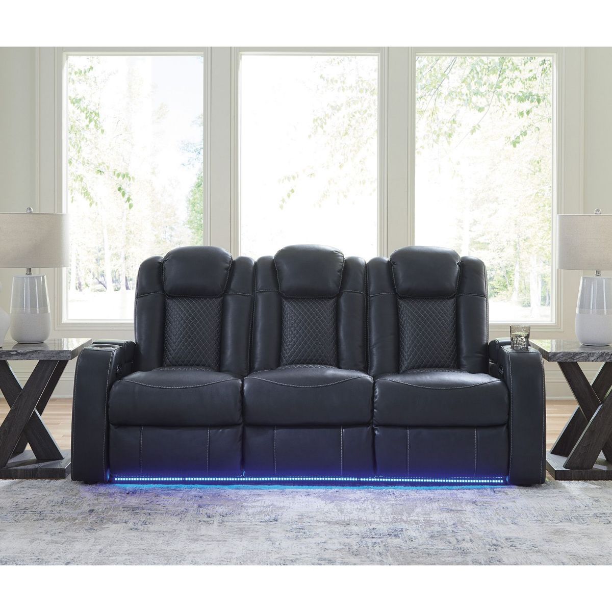 Picture of Fyne-Dyme Sapphire Blue Power Recliner Sofa